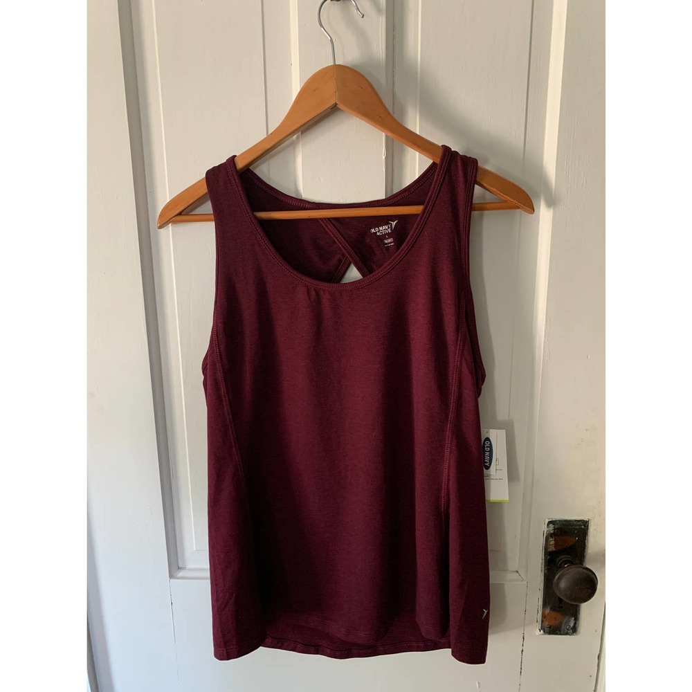 NWT Women's Old Navy Active Go-Dry Tank - Maroon - Size L